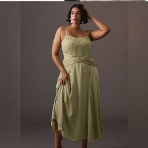 Anthropologie Lace Trimed Midi Dress